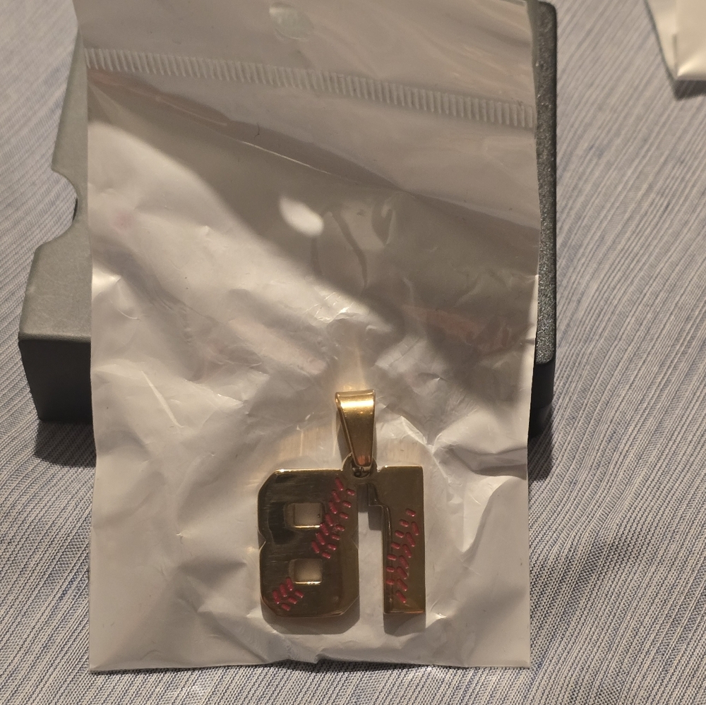 New in package baseball number necklace